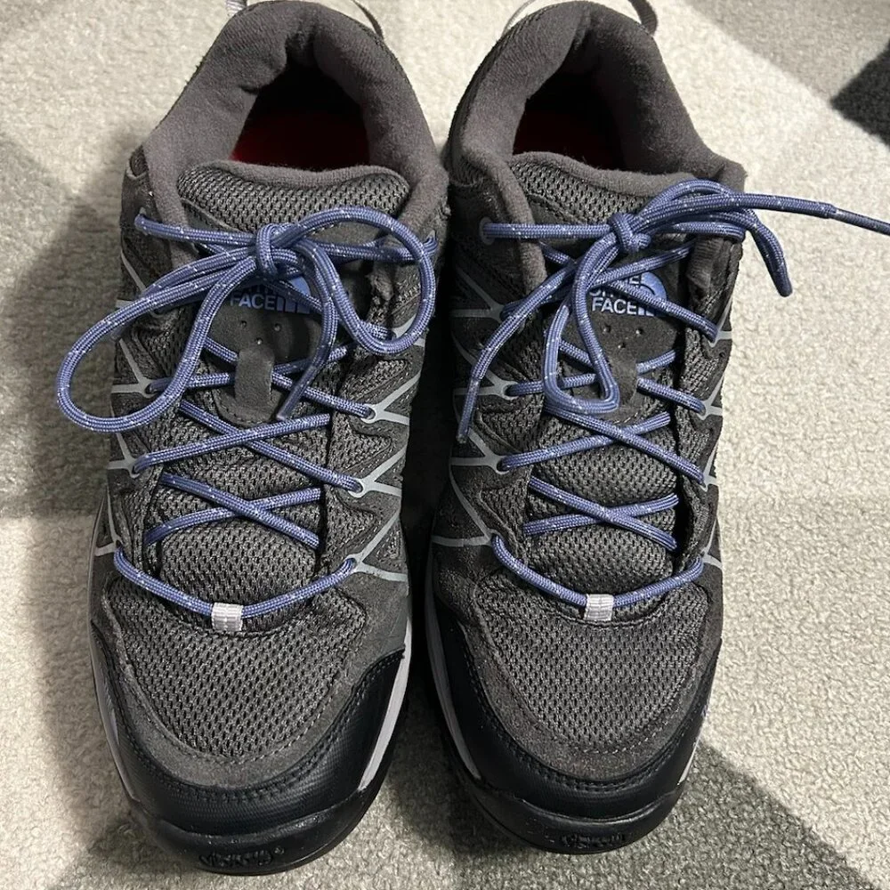 THE NORTH FACE Storm Ill WP Hiking Gray/Marlin‎ Blue Sneakers Women's Size 10